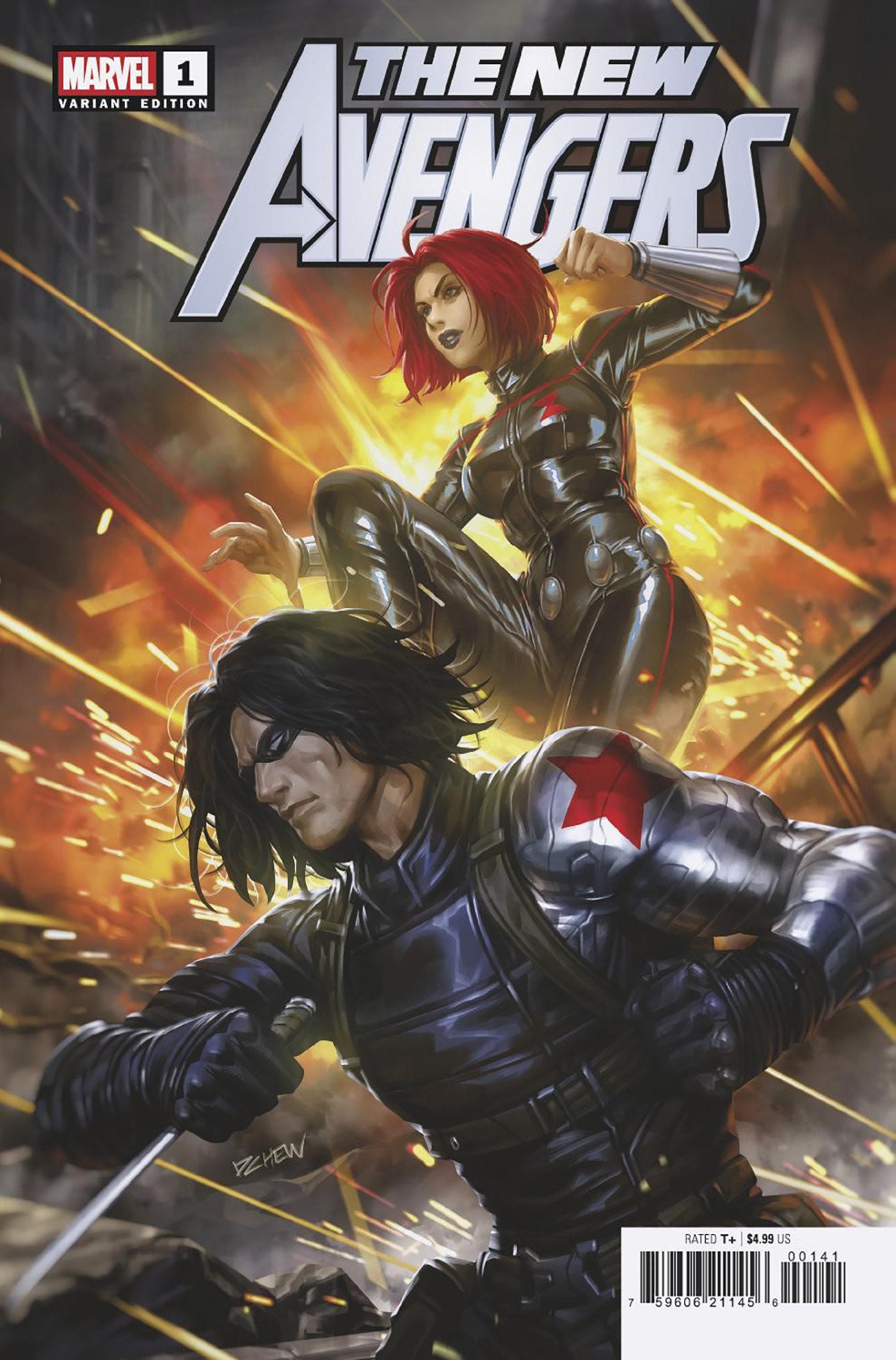 New Avengers #1 Derrick Chew Black Widow Variant A