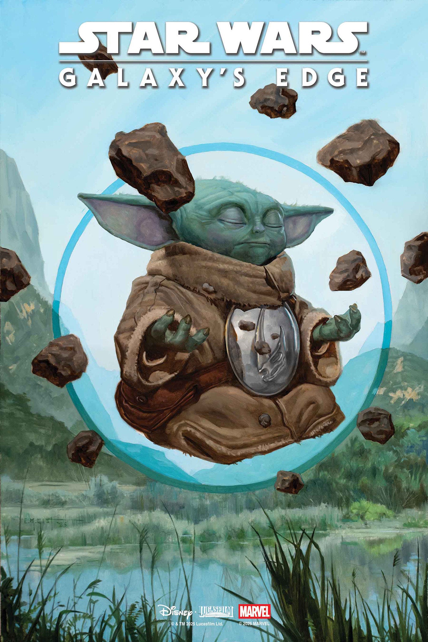 Star Wars: Galaxy's Edge Echoes Of The Empire #1 E.M. Gist Mandalorian & Grogu Variant