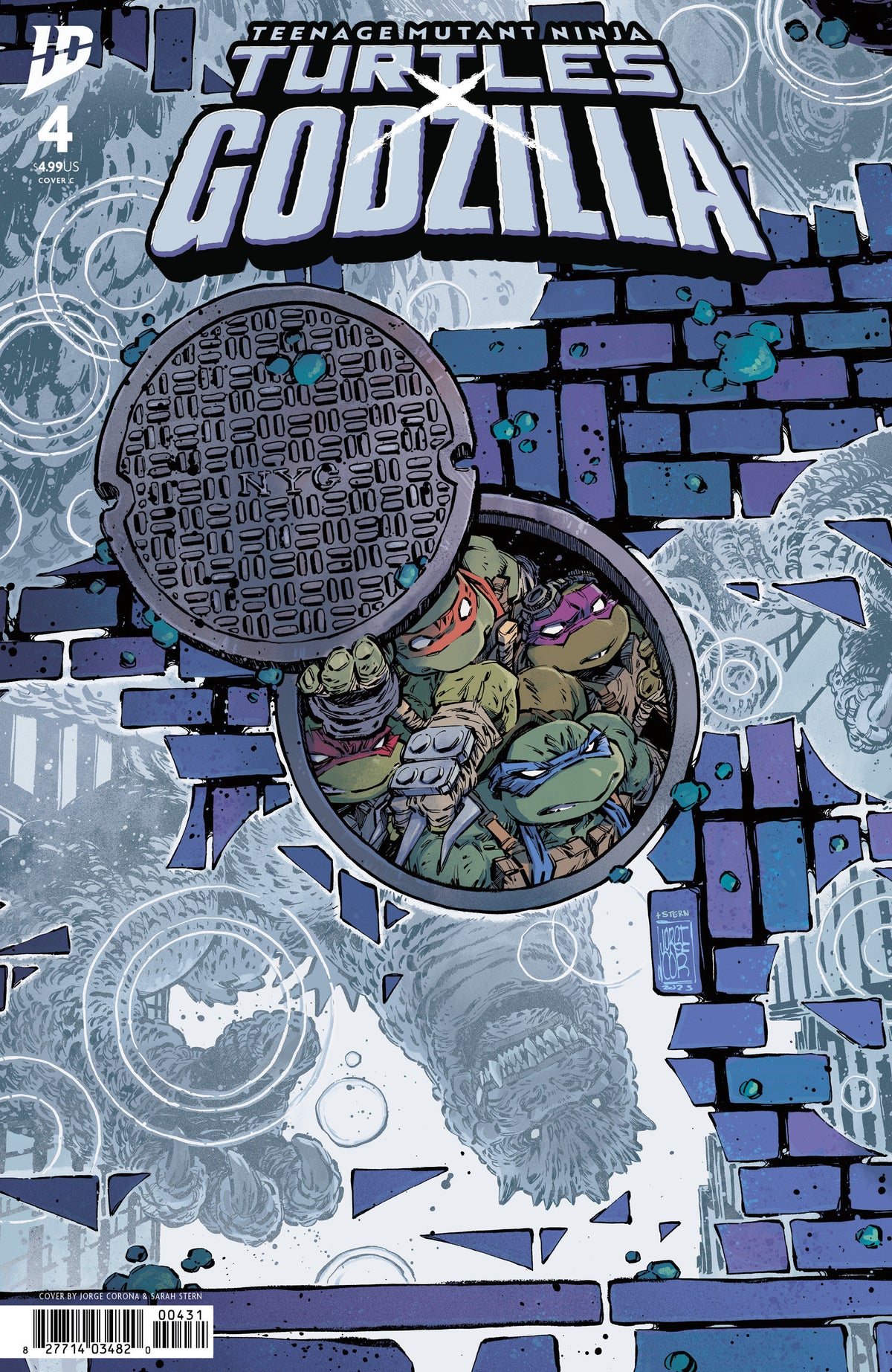 Teenage Mutant Ninja Turtles X Godzilla #4 Variant C (Corona)