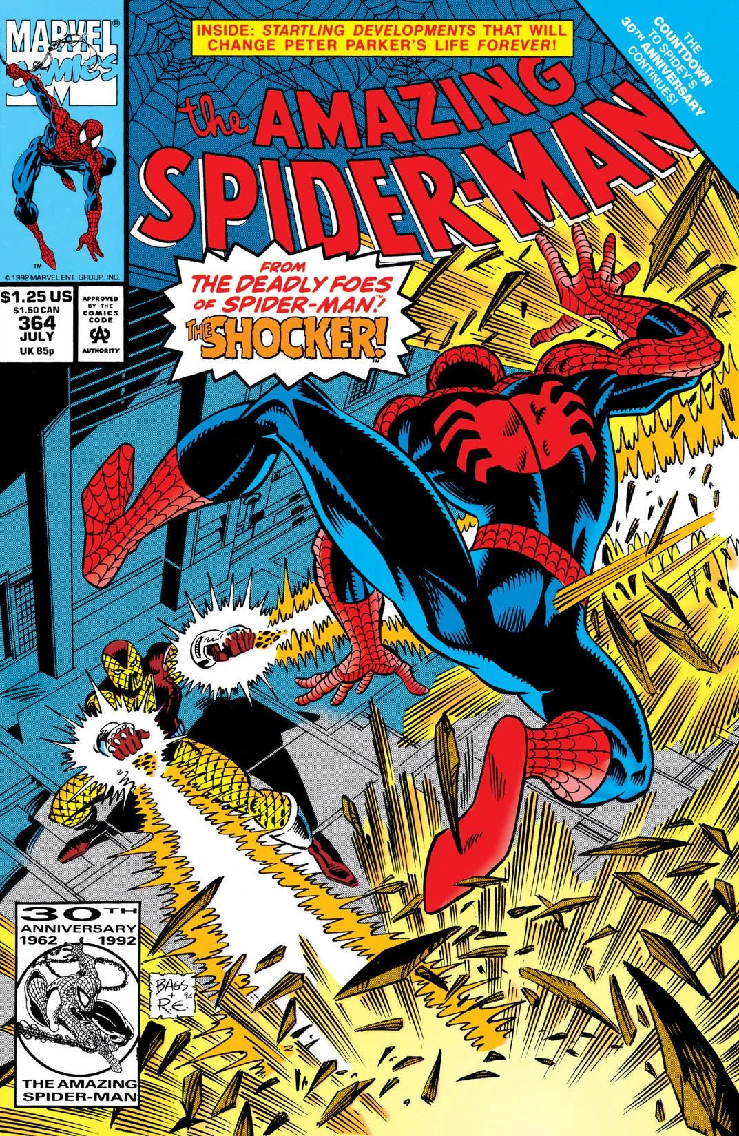 Amazing Spider-Man #364 A Direct Edition cover