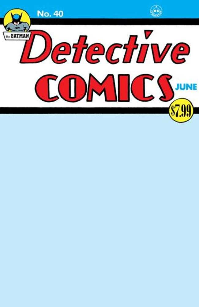 Detective Comics #40 Facsimile Edition Cover C Blank Variant