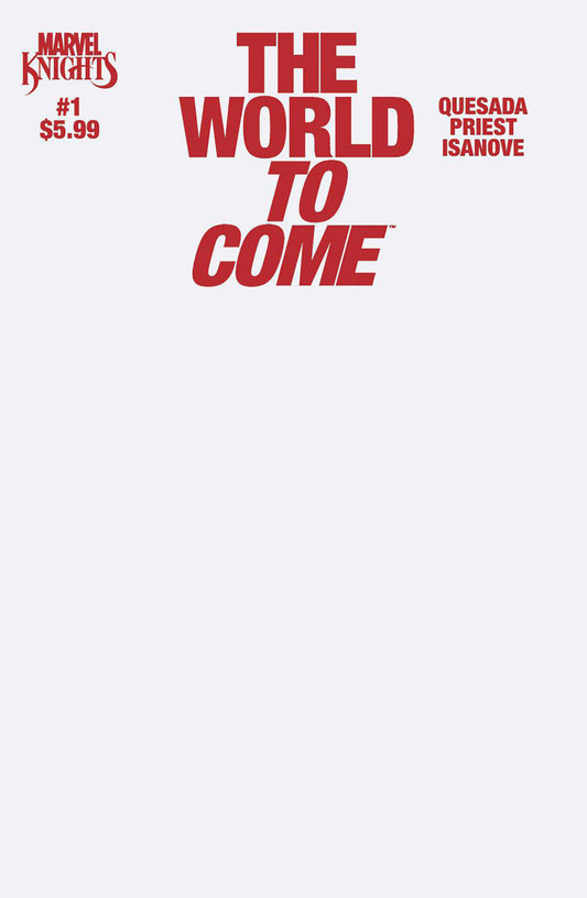 Marvel Knights The World To Come #1 (Of 6) Blank Cover Variant