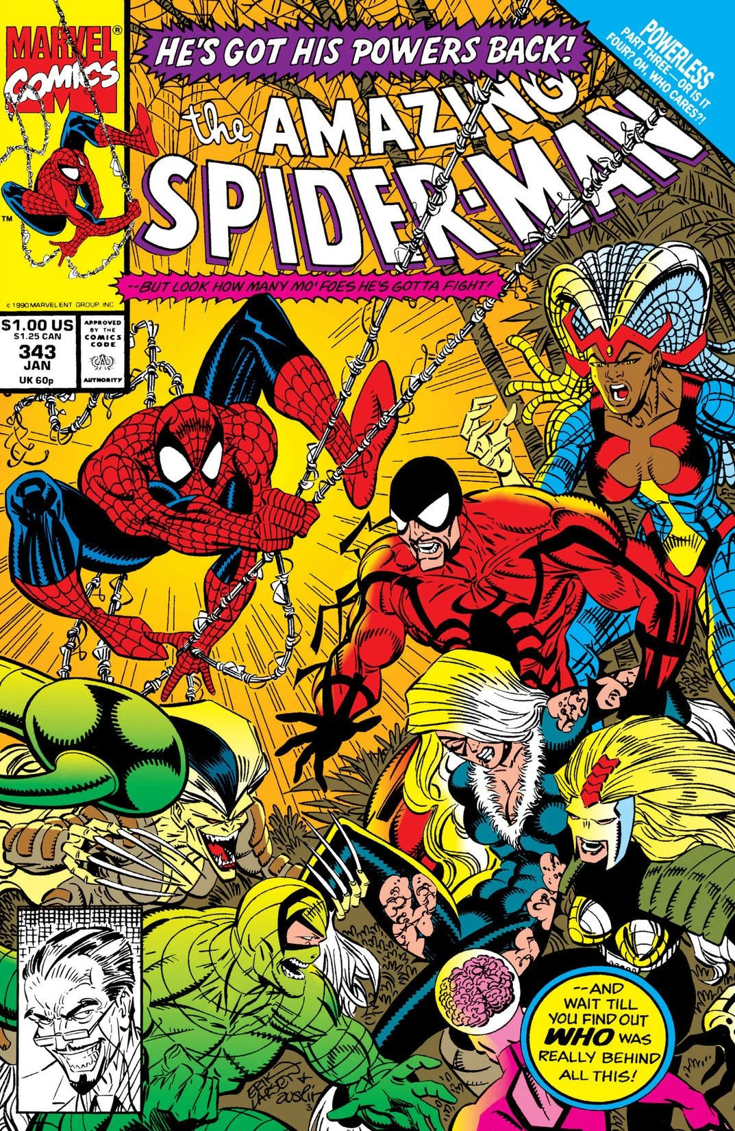 Amazing Spider-Man #343 A Direct Edition cover