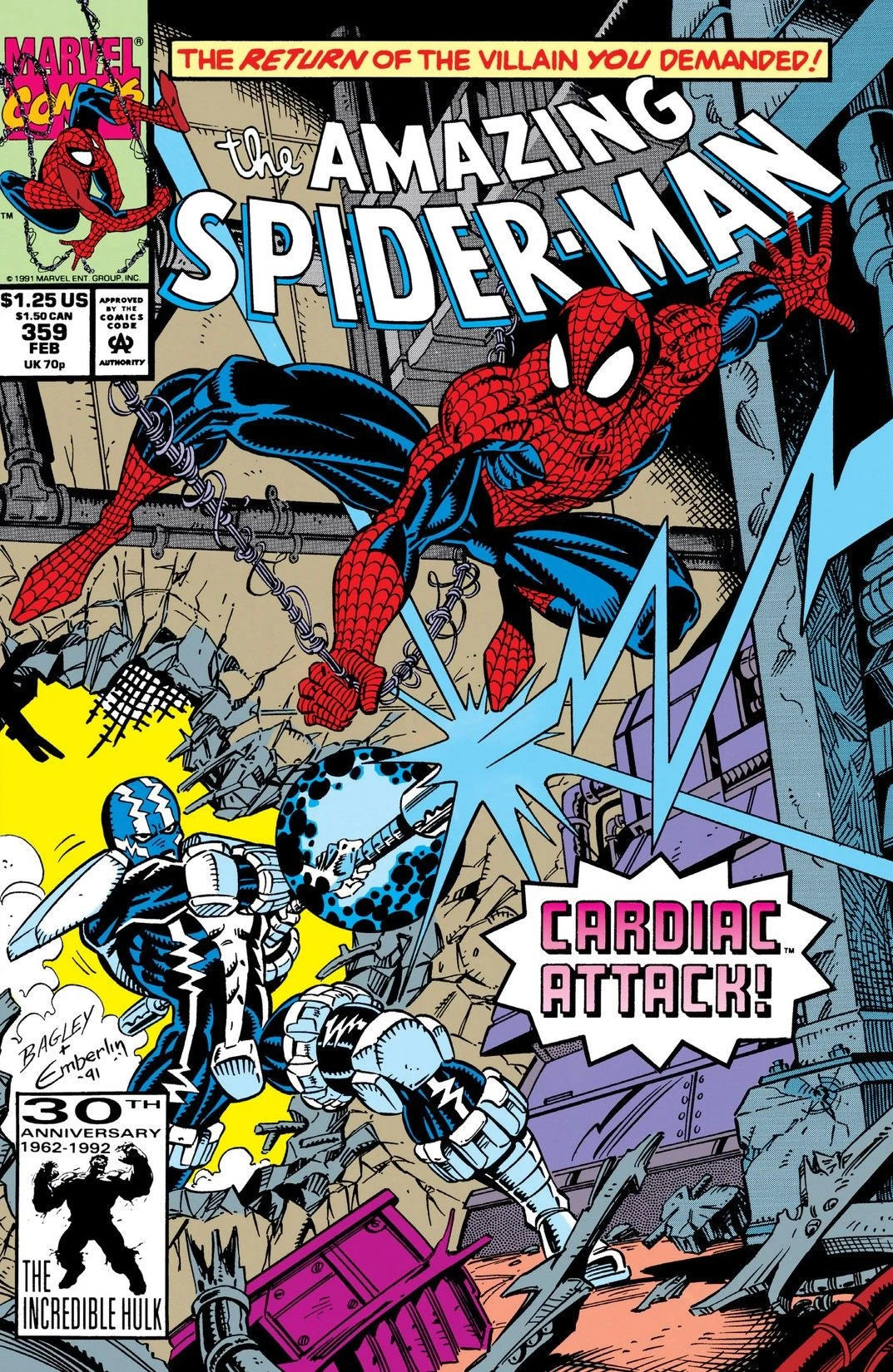Amazing Spider-Man #359 B Newsstand Edition cover