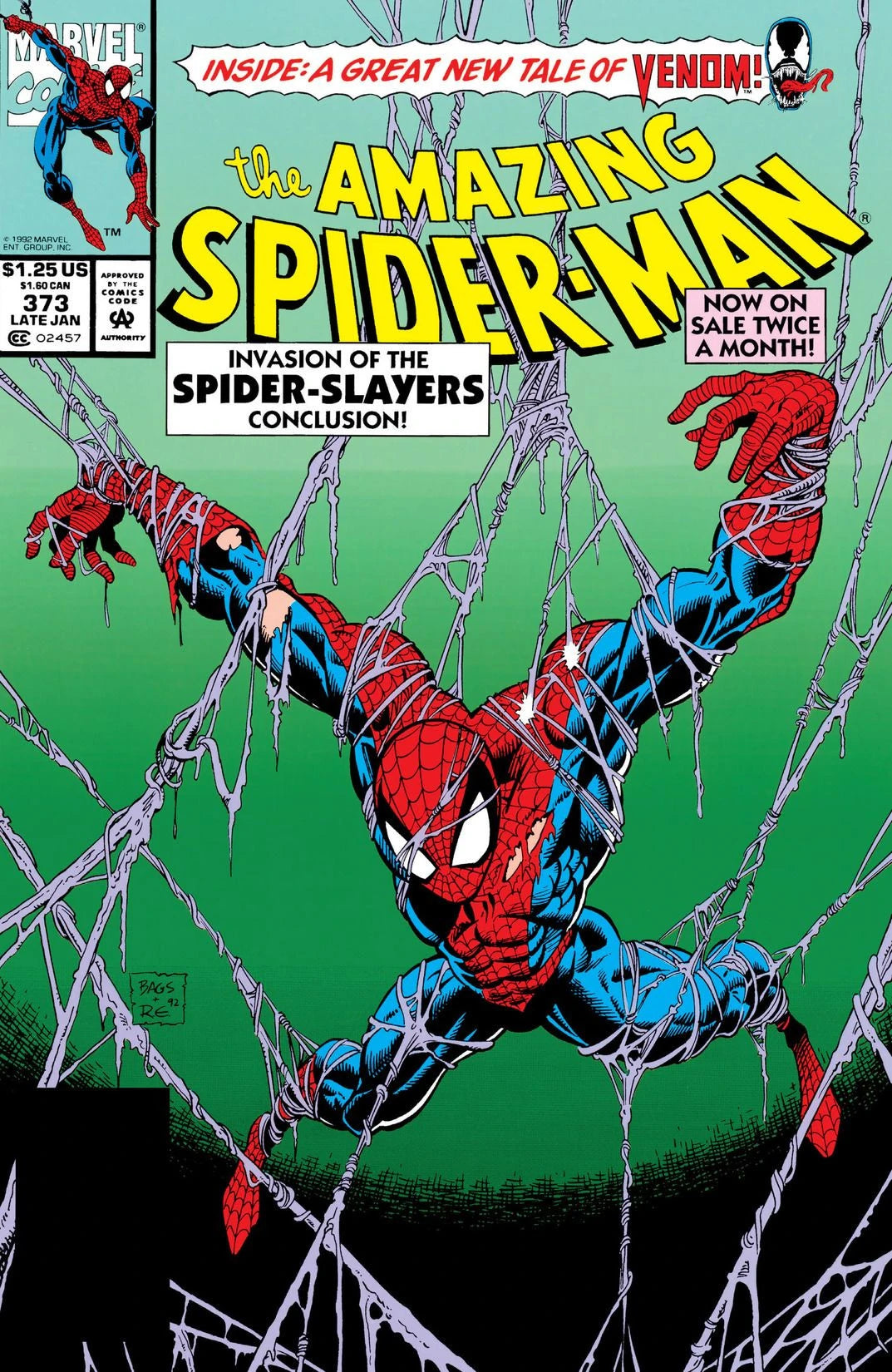 Amazing Spider-Man #373 A Direct Edition cover